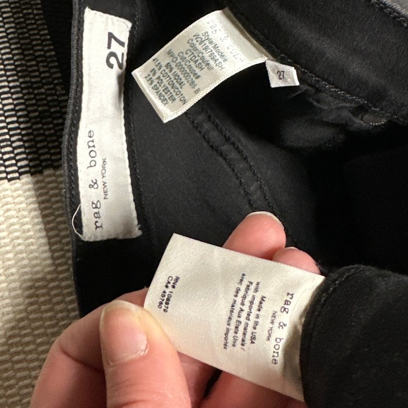 Rag & Bone amazing shape glitter coated dash stretchy charcoal black jeans - Picture 5 of 8